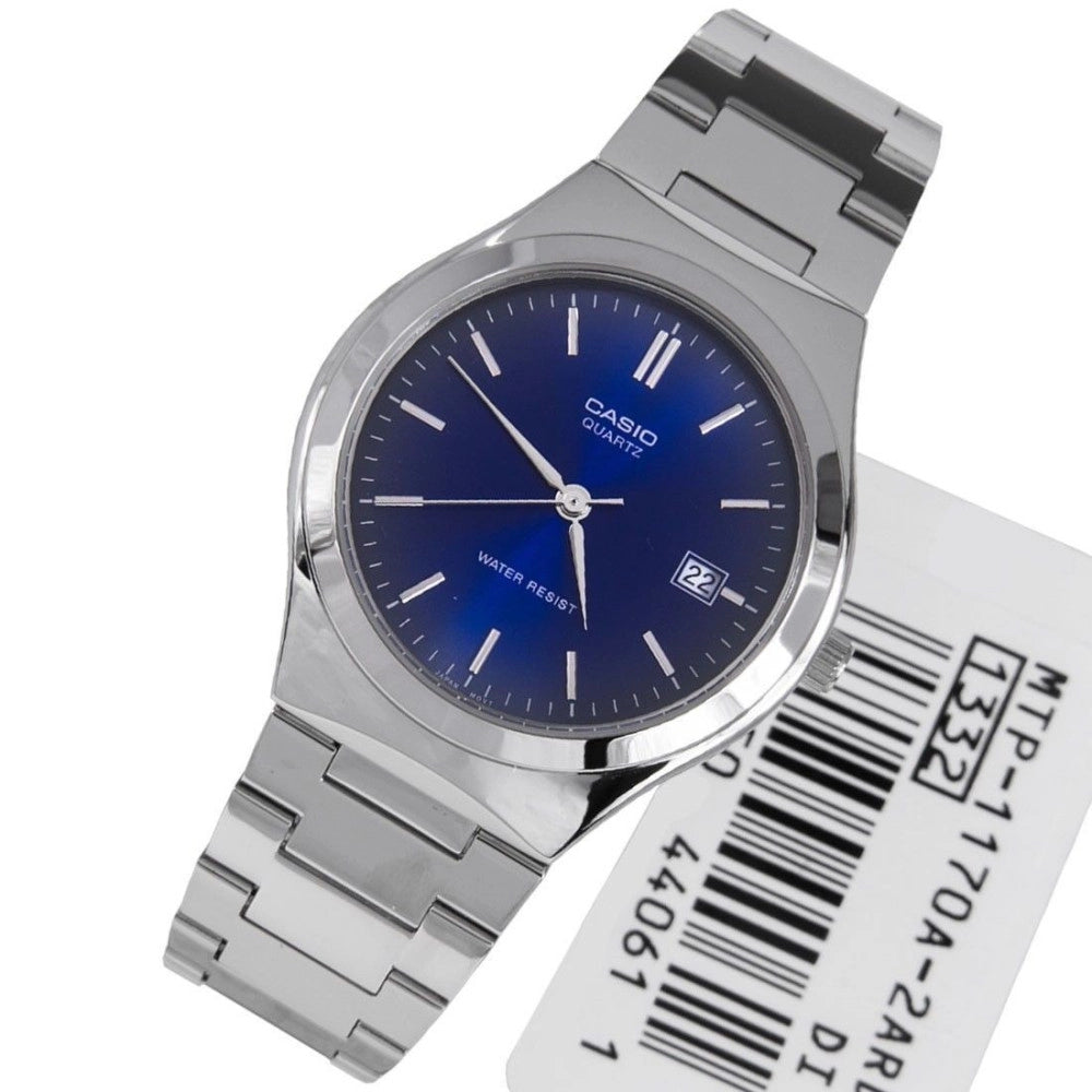 Trade Shop - Orologio Da Polso Casio Mtp-1170a-2ardf Analogico Uomo Acciaio Data Q Blu -