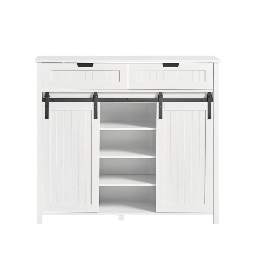 Mobile da cucina Credenza con ante scorrevoli Credenza buffet Cassettiera bianca 104x35x93cm FSB74-W SoBuy