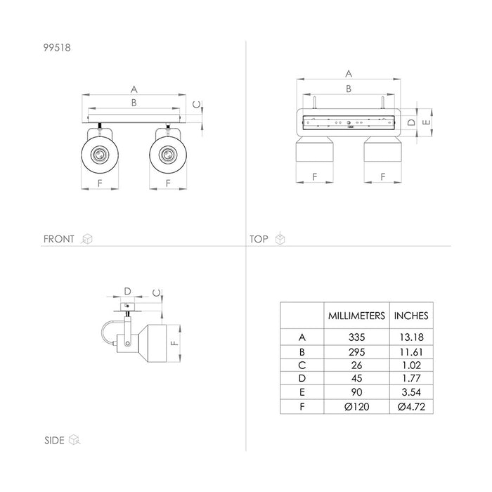 Plafoniera Industrial Casibare 2 Luci Acciaio Nero