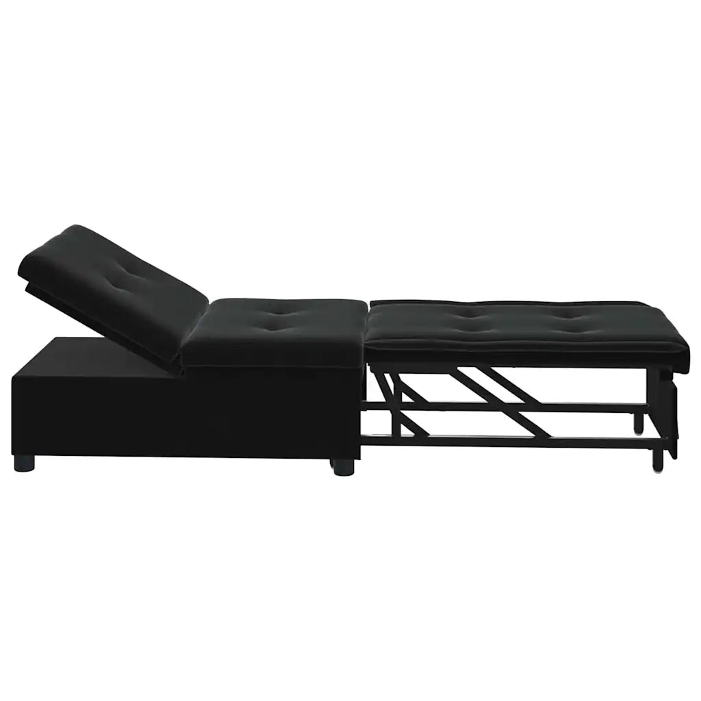 vidaXL Divano Letto Nero 67 x 194 x 38 cm Velluto
