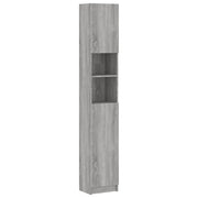 Mobiletto da bagno alto e versatile 32 x 25,5 x 190 cm in legno composito grigio 02_0048184
