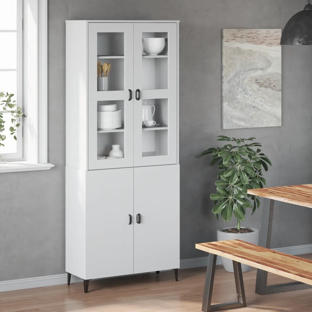 Piano per Credenza | Madia | Buffet da pranzo | Armadio da pranzo VIKEN Bianco in Legno Multistrato