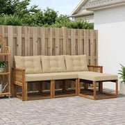 Set di divani da esterno 4 pz Naturale e Beige 3381877