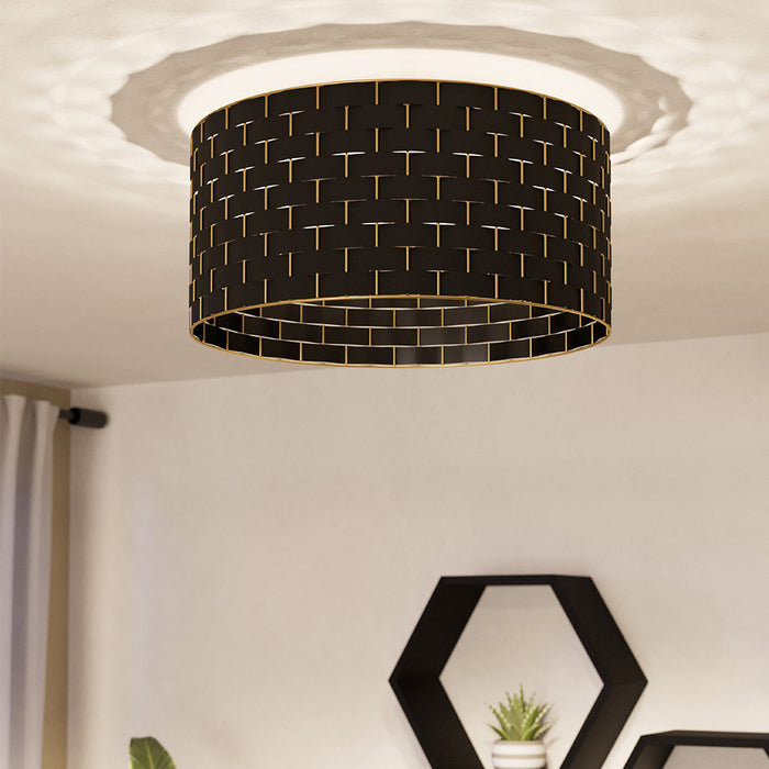 Plafoniera Moderna Marasales 1 Luce Acciaio Nero