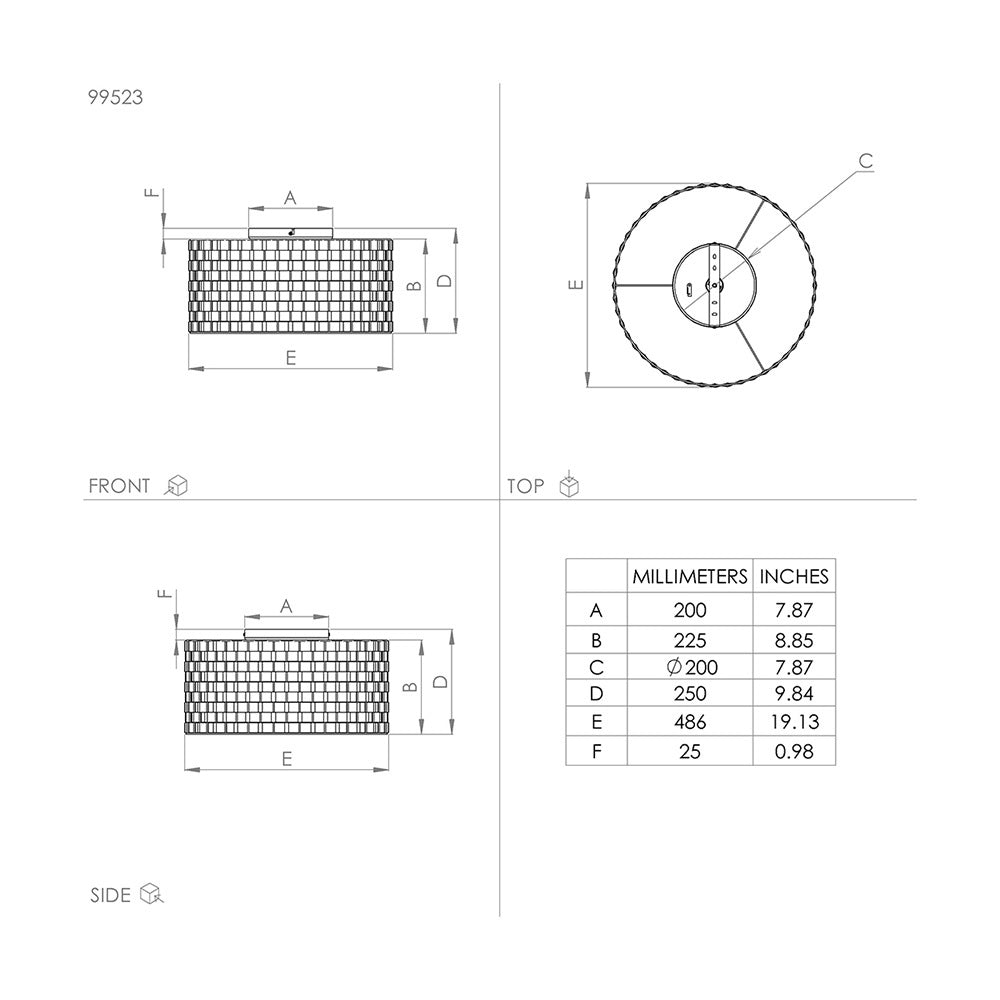 Plafoniera Moderna Marasales 1 Luce Acciaio Nero