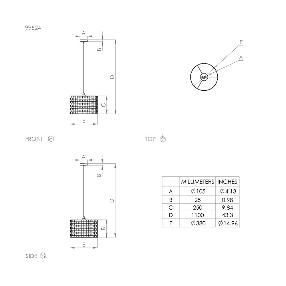 Lampadario Moderno Marasales Piccolo 1 Luce Acciaio Nero