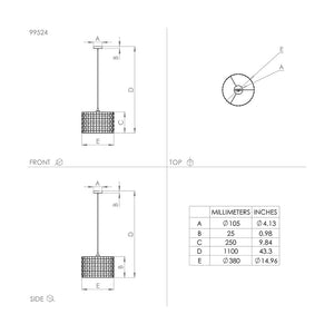 Lampadario Moderno Marasales Piccolo 1 Luce Acciaio Nero