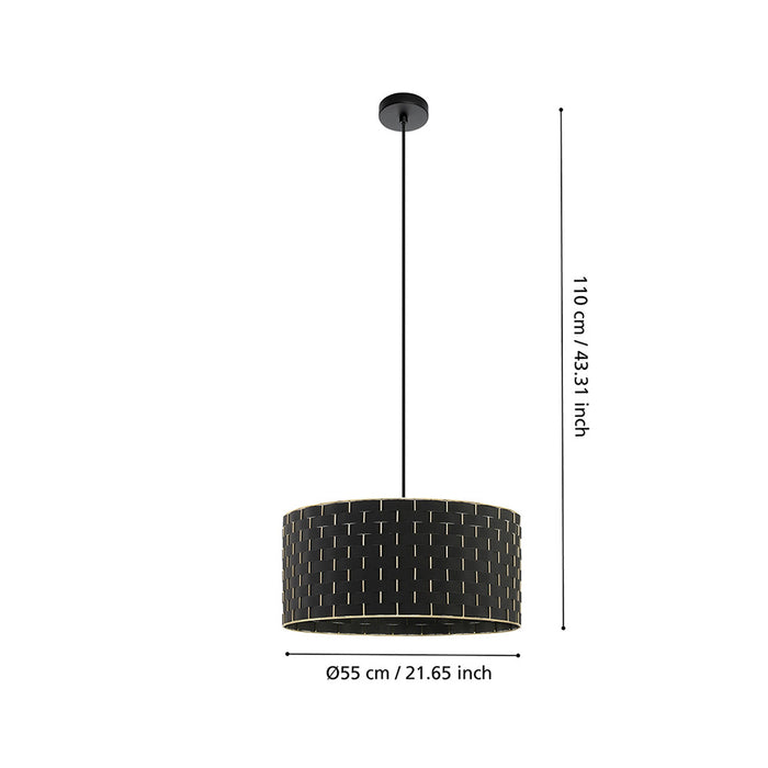 Lampadario Moderno Marasales 1 Luce Acciaio Nero