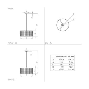 Lampadario Moderno Marasales 1 Luce Acciaio Nero