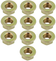 M8 x 1.25 Metrische 8 Grade H.T Geel Zink Plated Flens Noten DIN6923 Niet-gekartelde Flens Hex Flens Locknuts per 100 pezzi con spedizione gratuita