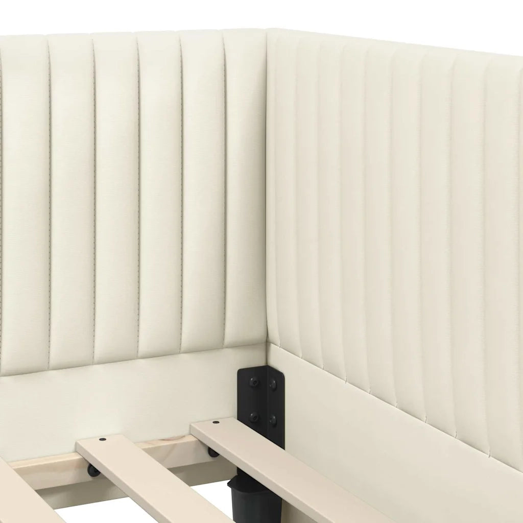 Cornice del letto ad angolo Crema 100 cm x 200 cm Velluto 42016283