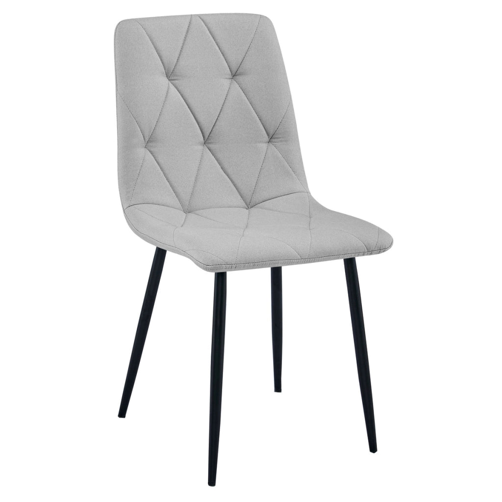 Set di 3 sedie imbottite Libra in tessuto grigio chiaro