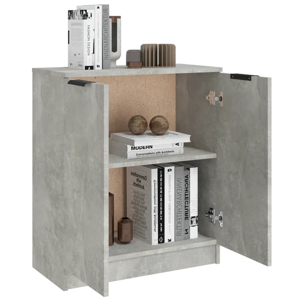 Credenza-Buffet-Armadio da cucina Grigio Cemento 60x30x70 cm in Legno tecnico