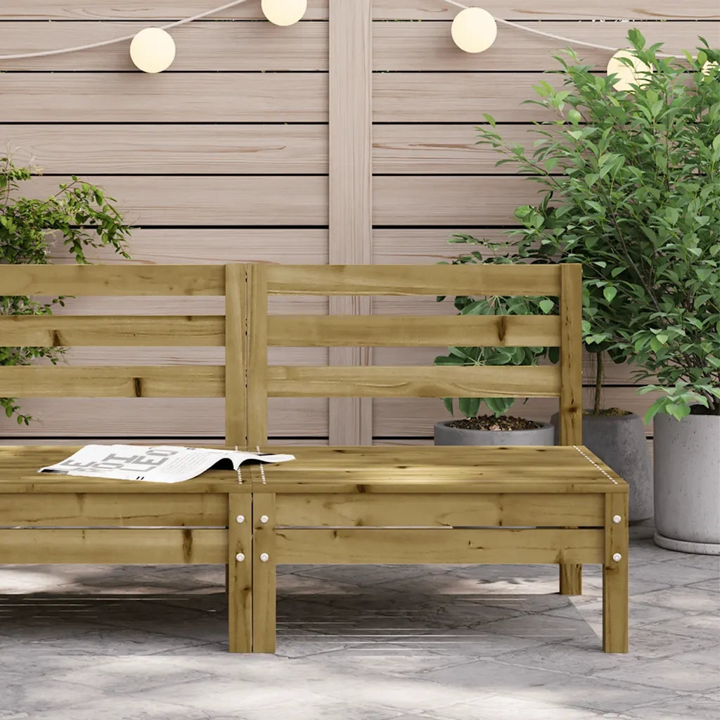 Divano Senza Braccioli da Giardino-Sofa da Giardino-Divano da esterno in Legno di Pino Impregnato