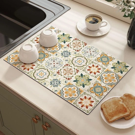 Mat per cucina con fondo antiscivolo, assorbente e rapido asciugamento, 16 x 12 pollici