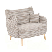 Divano 2 Posti con Tasche laterali e Braccioli imbottiti; in Tessuto bouclé Cachi 121 × 81.5 × 87 cm