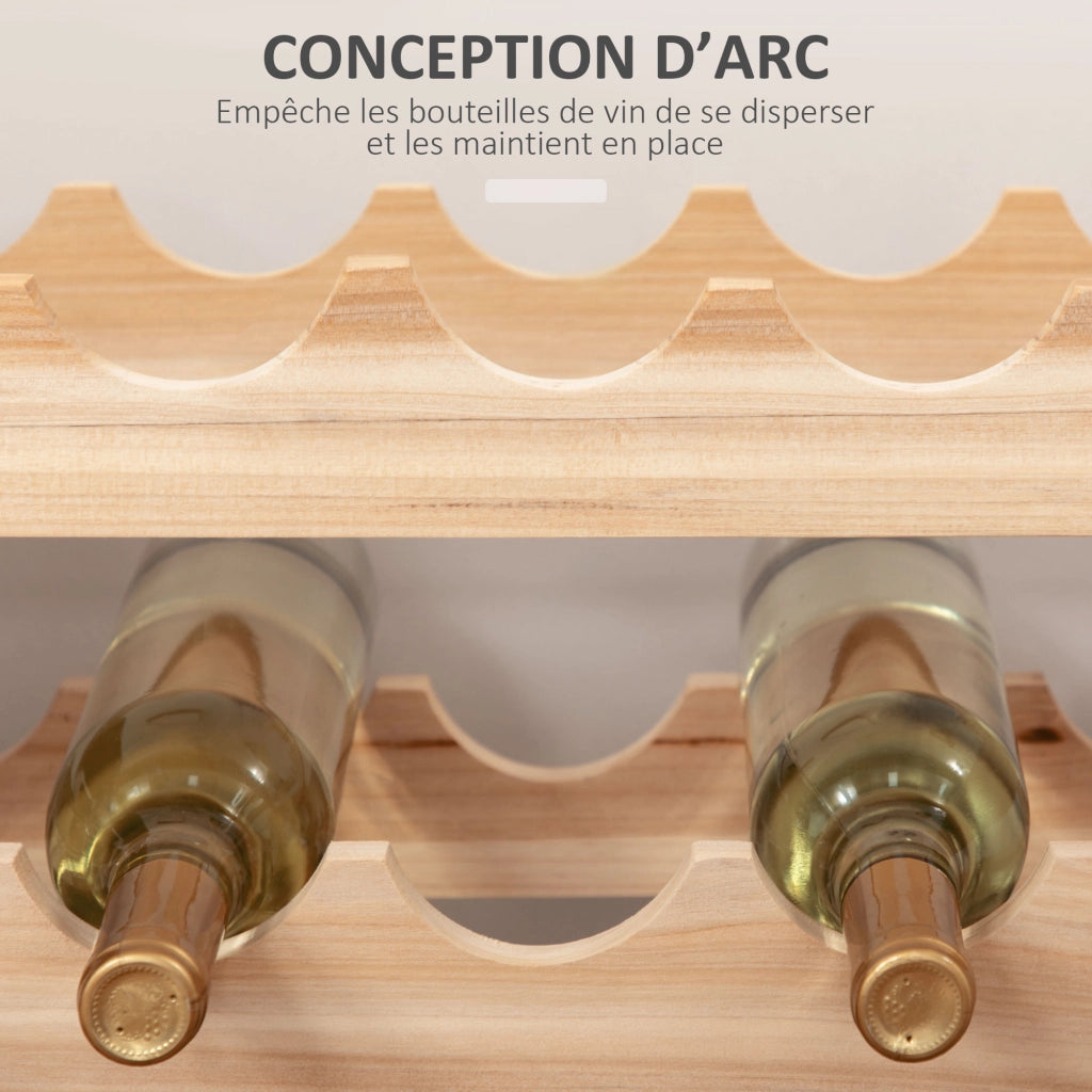 Scaffale per vini ¨C zephmum ¨C legno naturale 114x28x42.5cm