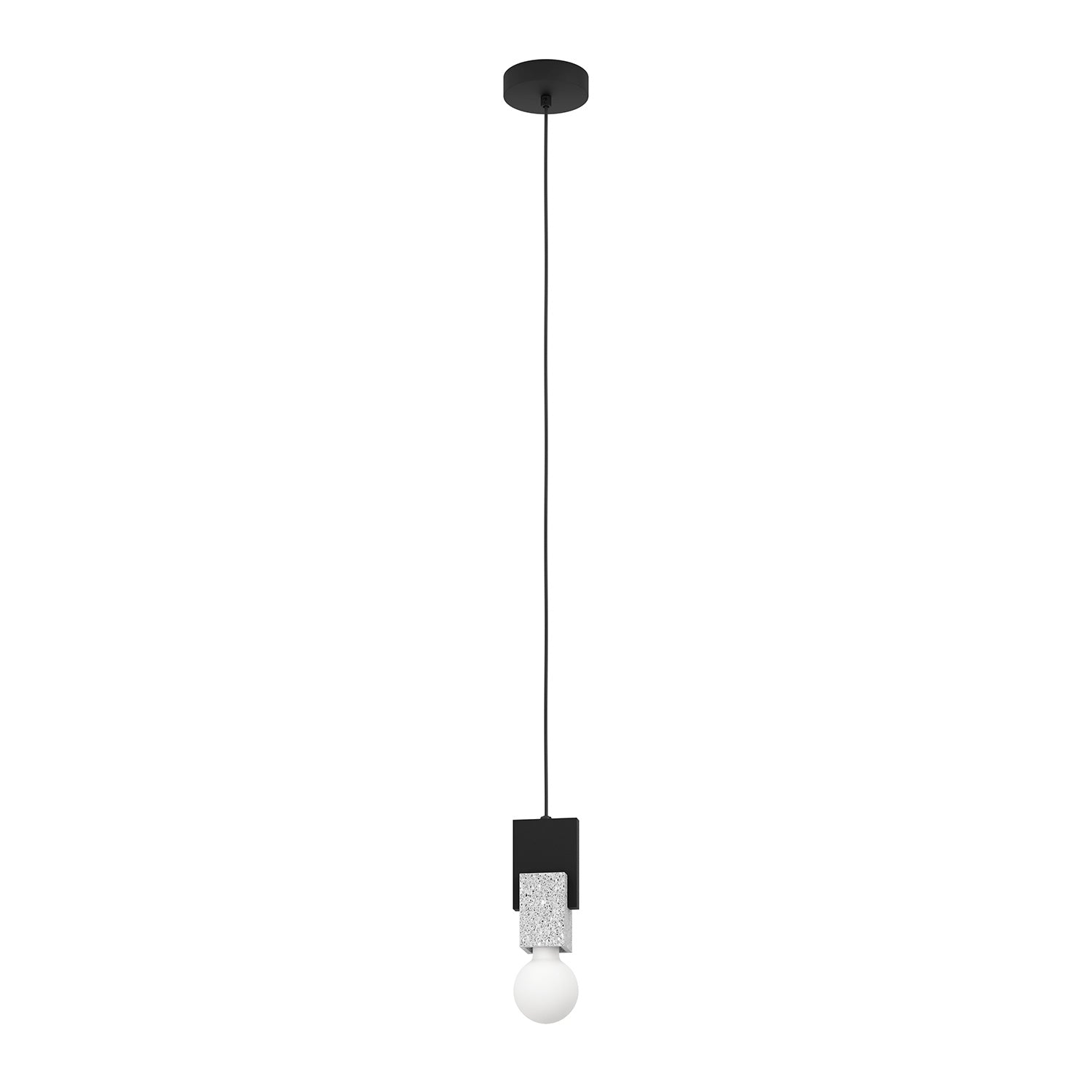 Lampadario A Sospensione Moderno Lobatia Acciaio Nero 1 Luce E27