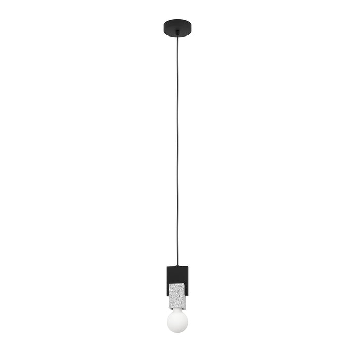 Lampadario A Sospensione Moderno Lobatia Acciaio Nero 1 Luce E27
