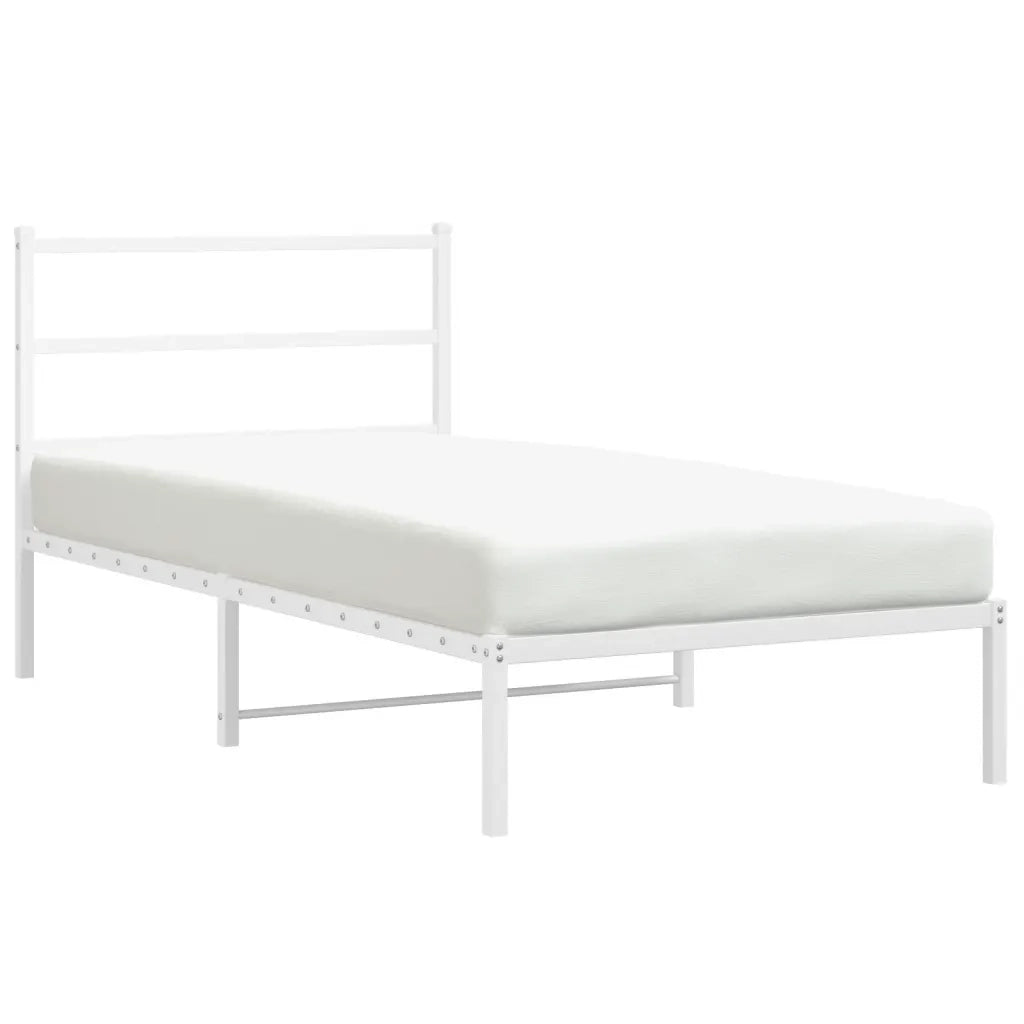 Giroletto con Testiera Metallo Bianco 100x190 cmcod mxl 86527