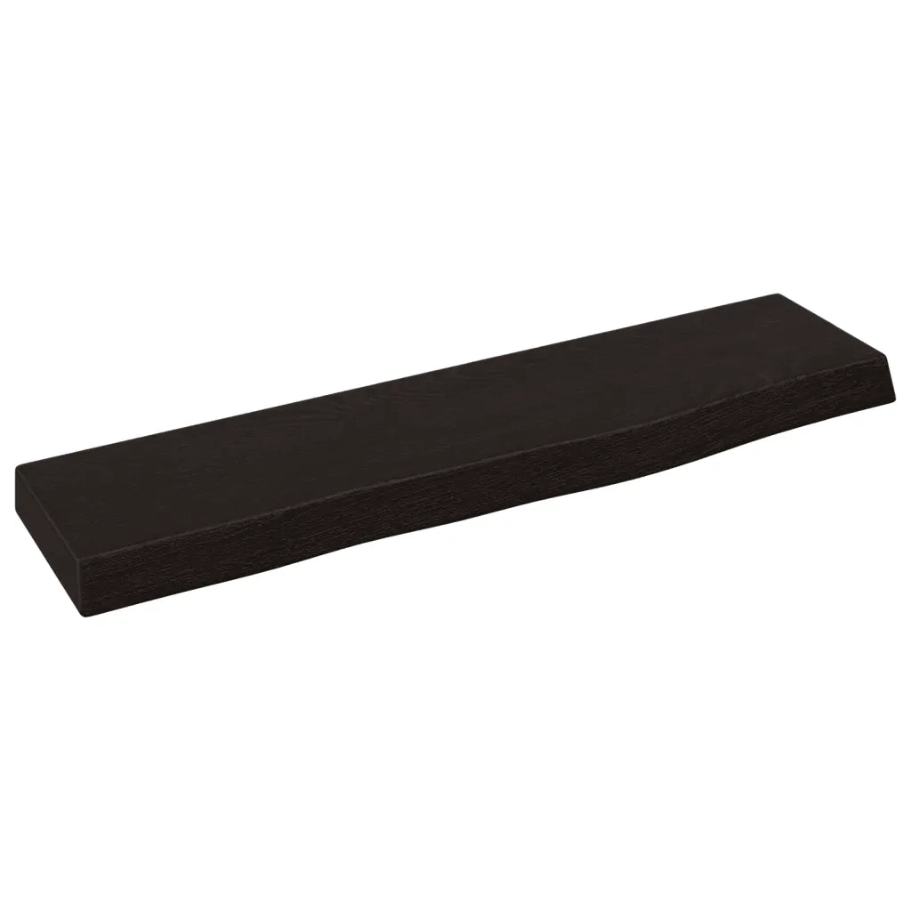 Ripiano Muro | Scaffale a Parete | Mensole Parete Marrone Scuro 40x10x2 cm Massello Rovere Trattato