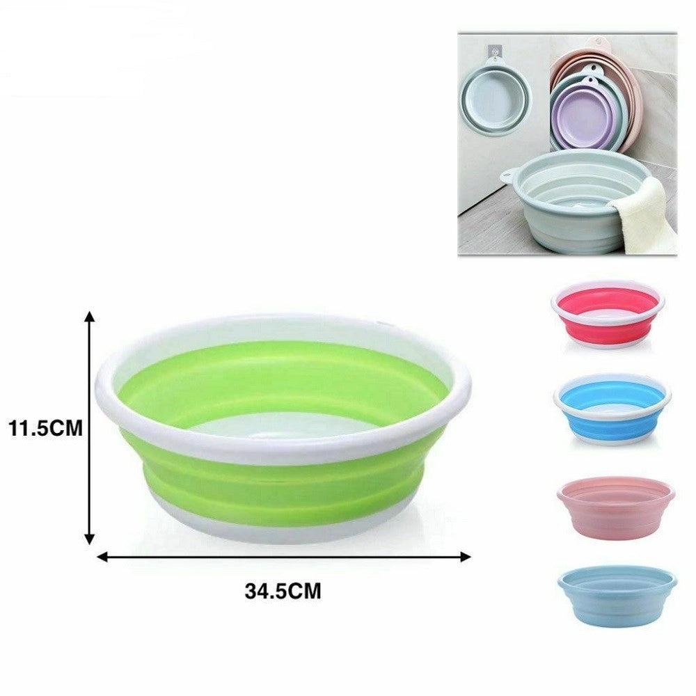 Trade Shop - Cesto Bacinella Pieghevole Multiuso Casa Cucina Bagno Plastica Colorata -