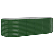 Fioriera rialzata per piante e fiori adatta per terrazze e giardini acciaio verniciato a polvere 249 x 100 x 68 cm verde 02_0039613