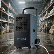 Deumidificatore industriale fino a 50 l/giorno, 650 W, asciugatura muri bagnati per grandi ambienti, max 130 m², serbatoio da 7 l, timer 24 ore