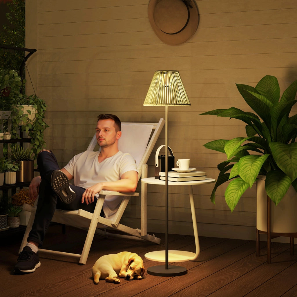 Lampada da Esterno a Energia Solare Rattan con Sensore di Luce ¨C zephmum ¨C 33x135 cm