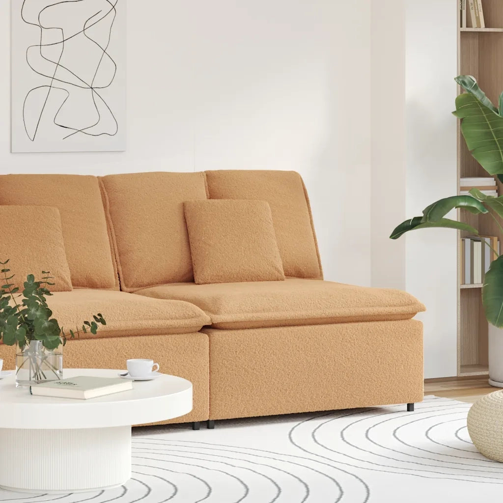 Modulo Centrale Divano Modulare con Cuscini Beige 100 cm 4104446