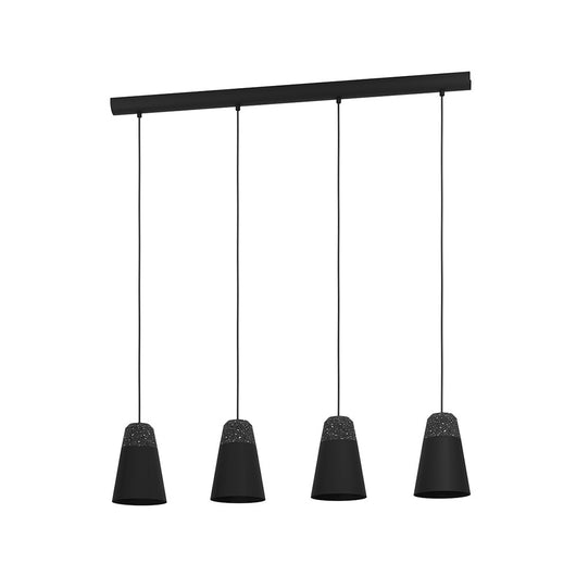 Lampadario Moderno Canterras 4 Luci Acciaio Nero