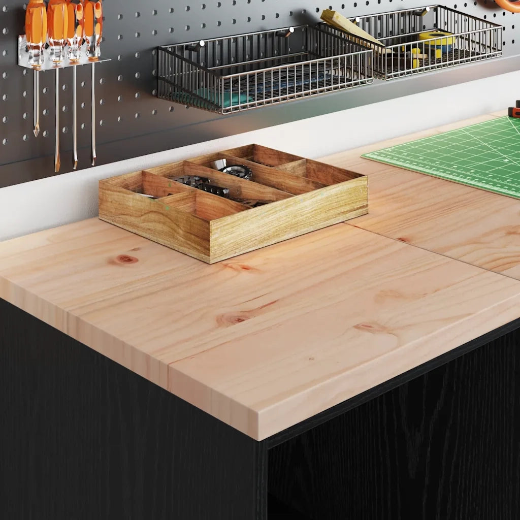 Armadietto da Garage Nero 40x51x85 cm in Legno Massello di Pino