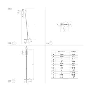 Piantana Moderna Canterras 1 Luce Acciaio Nero