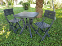 set duetto resinatavolo + 2 sedie antracite cod:ferx.99547