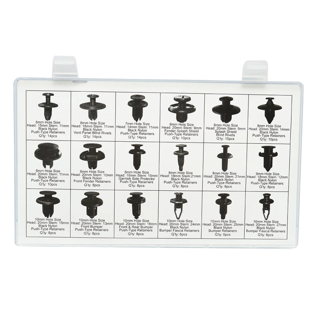 Set di 164 clip e morsetti di fissaggio per auto in plastica Breckner Germany