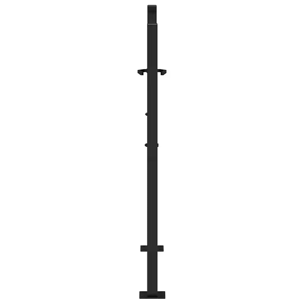 Cancello da giardino nero 100x100 cm in acciaio con design a foglia 4100959