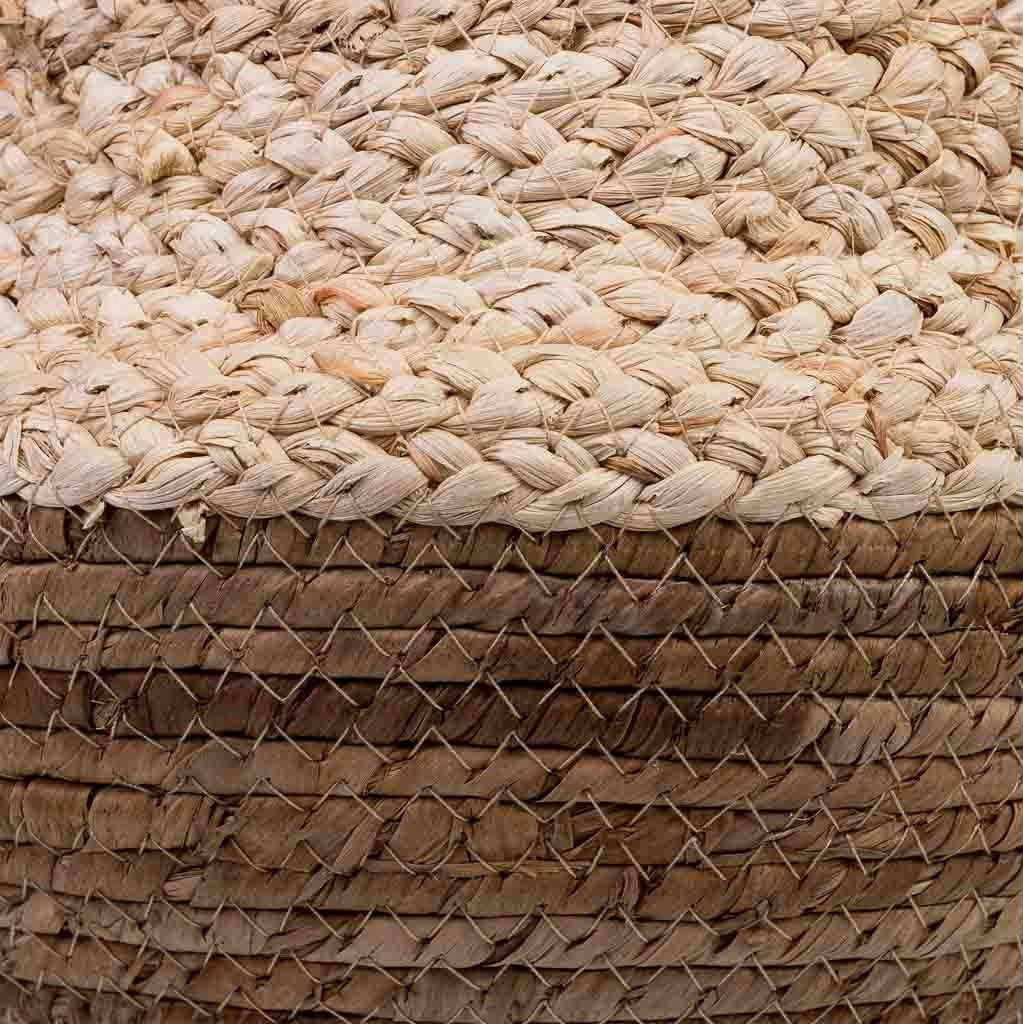 Cesto in fibra di foglie di banana e corda intrecciata D28x27,5