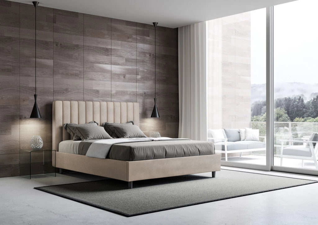 Letto Matrimoniale 160x200 cm con Rete Agueda Sabbia