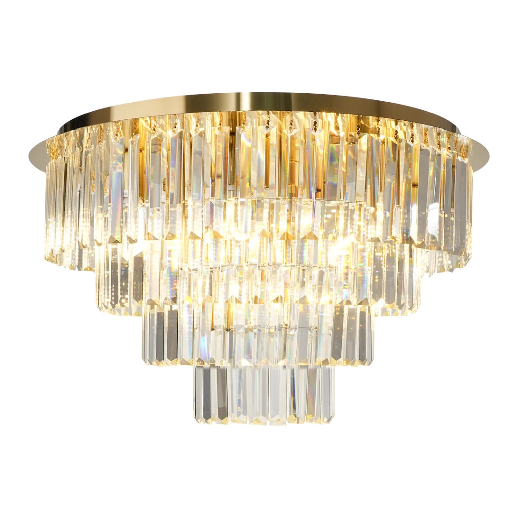 Plafoniera cristallo glamour oro tonda Ø60 9xE14 Milagro