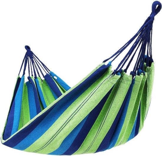 Hangmat XL Wasbara - 210x150cm - Resistente ai raggi UV - Blu/Verde - Fino a 300kg