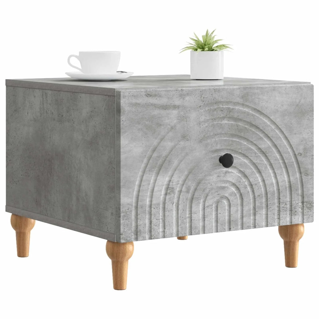 Tavolino da salotto con cassetto Grigio Cemento 49 x 50 x 40 cm