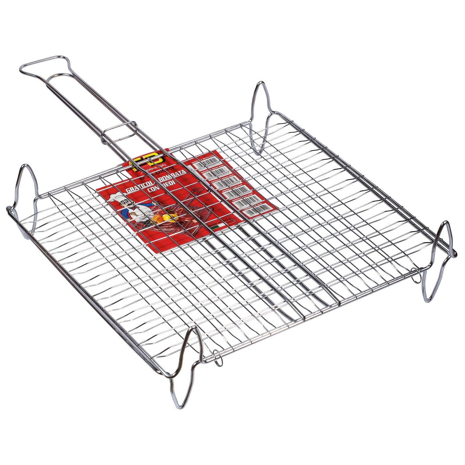 graticola doppia bombata con piedi cm. 37x27 cod:ferx.99552