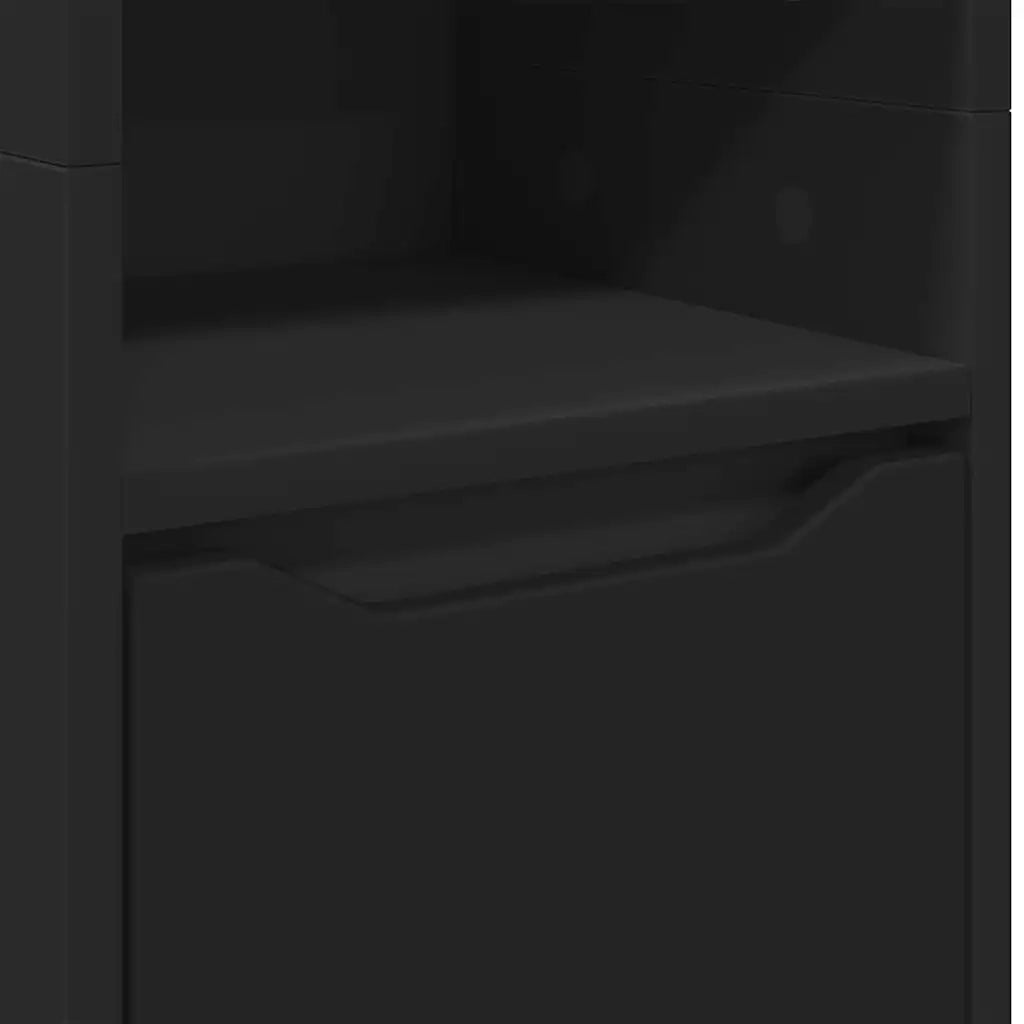 Mobile da Bagno Nero 30,5 x 30 x 195 cm Legno multistrato 888758