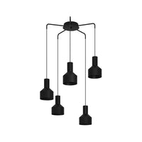 Lampadario Moderno Casibare 5 Luci Acciaio Nero