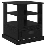 Comodino | Armadio da Notte | Mobiletto da notte Rovere Nero 50 x 50 x 60 cm Legno multistrato