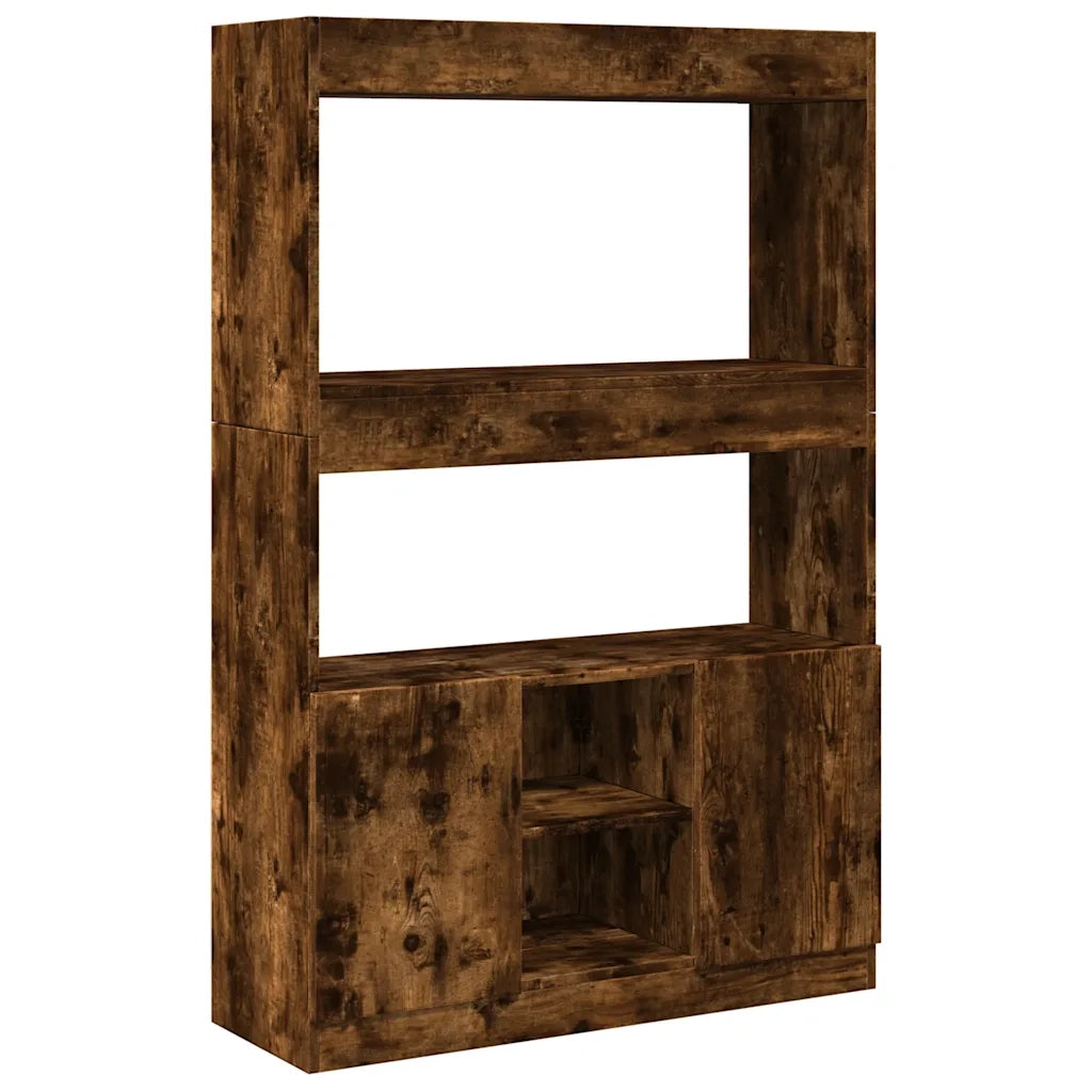 Credenza | Madia | Buffet da pranzo | Armadio da pranzo Rovere Fumo 92x33x140 cm in Legno Multistrato