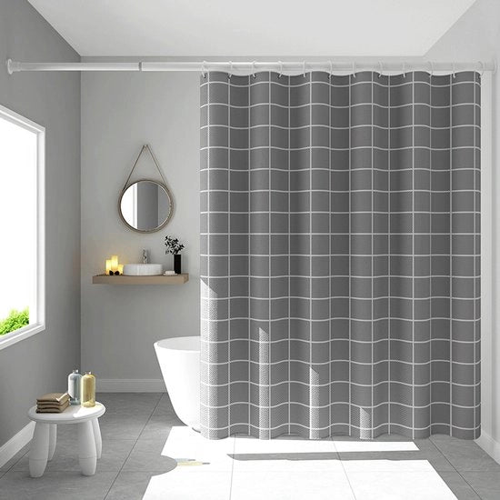 Douchegordino acqua resistente per la cabina doccia in poliestere grigio plaid per la camera da letto, tenda di separazione per la cucina e per la cabina doccia