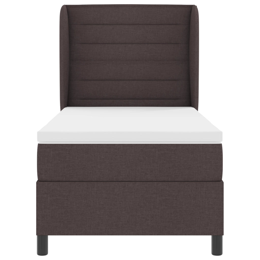 letto a doghe  con materasso marrone scuro 100x200 cm in tessuto