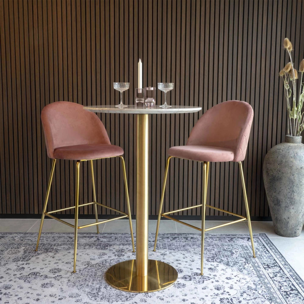 Tavolo Bar Bolzano, Oro, Metallo, 70x70x105 cm