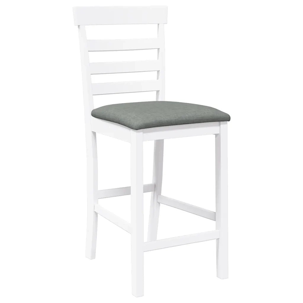 Sgabelli da Bar con Cuscini 2 pz Bianco Legno Massello di Hevea 4102541